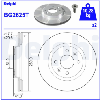 Fren Disk Ayna Ön DELPHI BG2625T