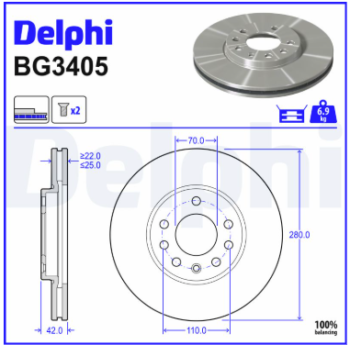 Fren Disk Ayna Ön DELPHI BG3405