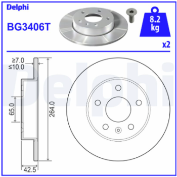 Fren Disk Ayna Arka DELPHI BG3406T