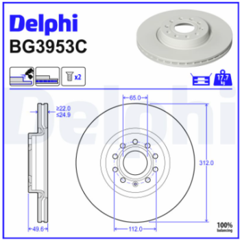 Fren Disk Ayna Ön DELPHI BG3953C